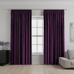 Load image into Gallery viewer, Matt Aubergine Purple Velvet Curtains
