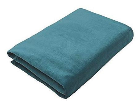 McAlister Textiles Matt Blue Teal Velvet Throw Blankets & Runners Throws and Runners