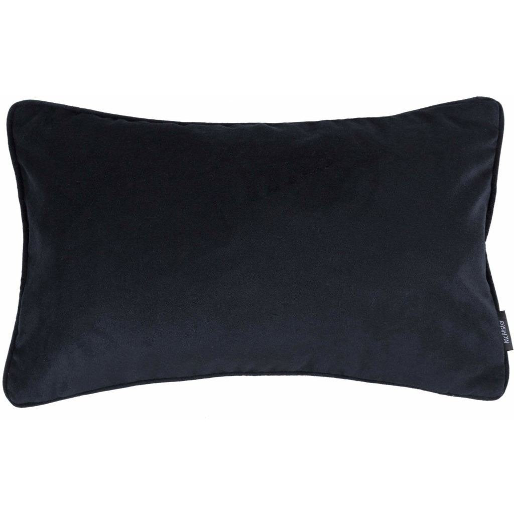 McAlister Textiles Matt Black Velvet Cushion Cushions and Covers Cover Only 50cm x 30cm 