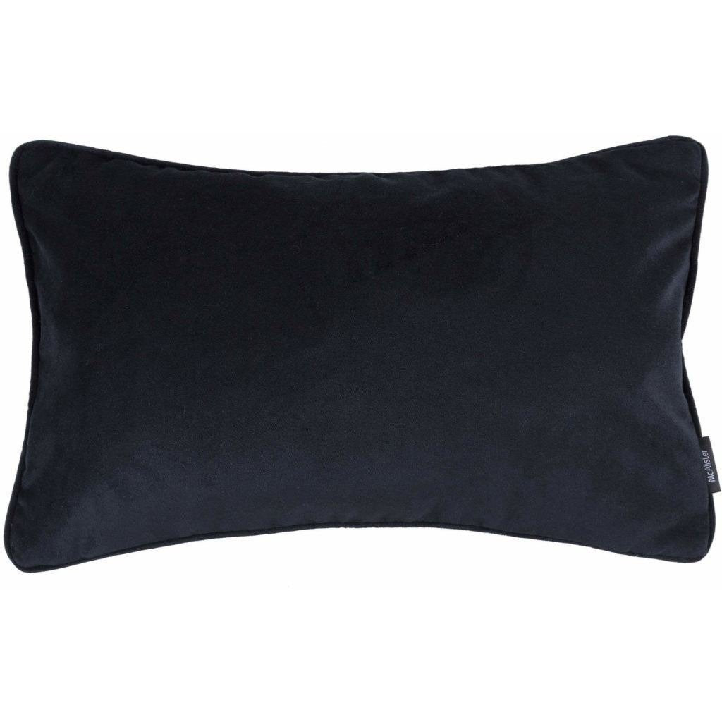 McAlister Textiles Matt Black Velvet Pillow Pillow Cover Only 50cm x 30cm 