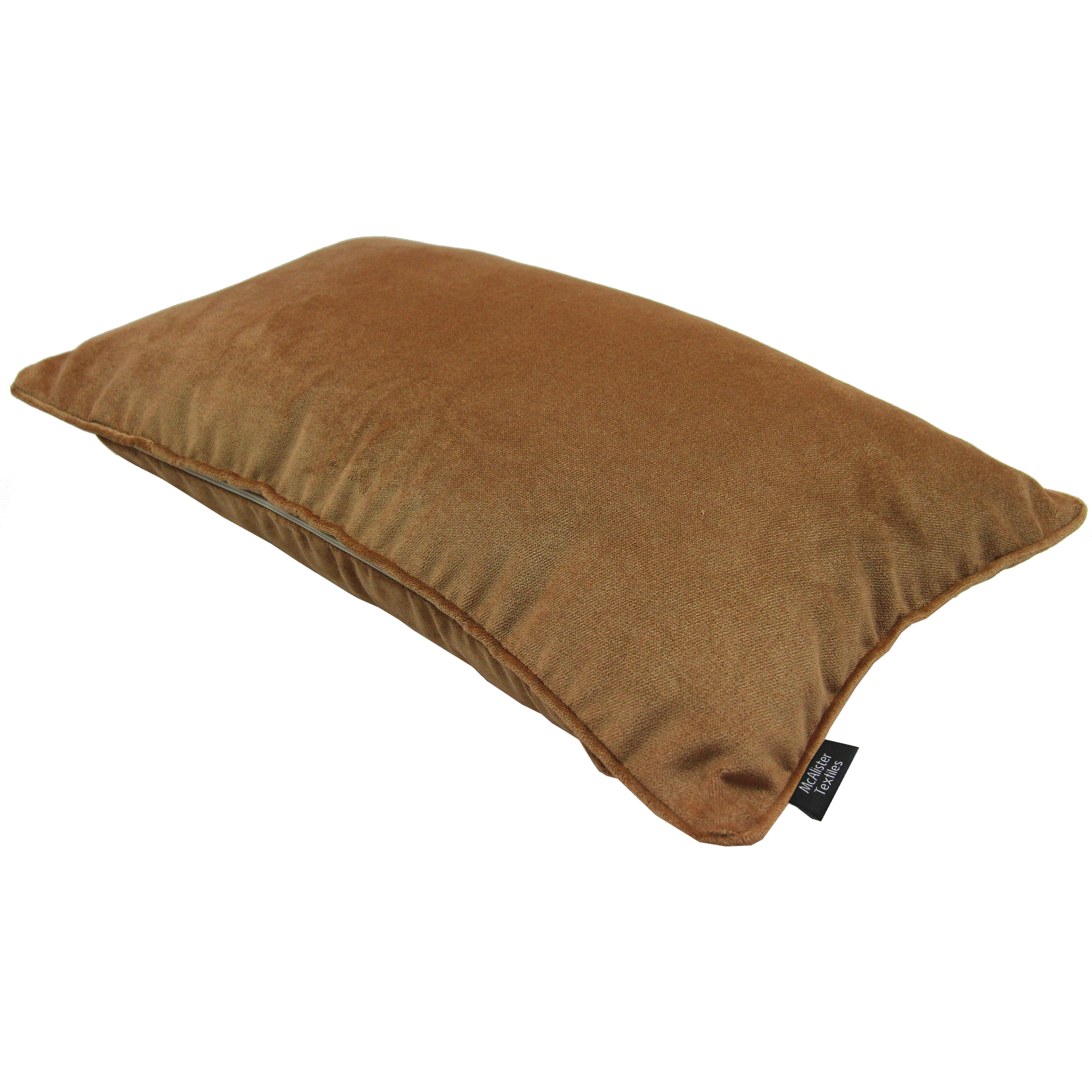 McAlister Textiles Matt Caramel Gold Velvet Cushion Cushions and Covers 