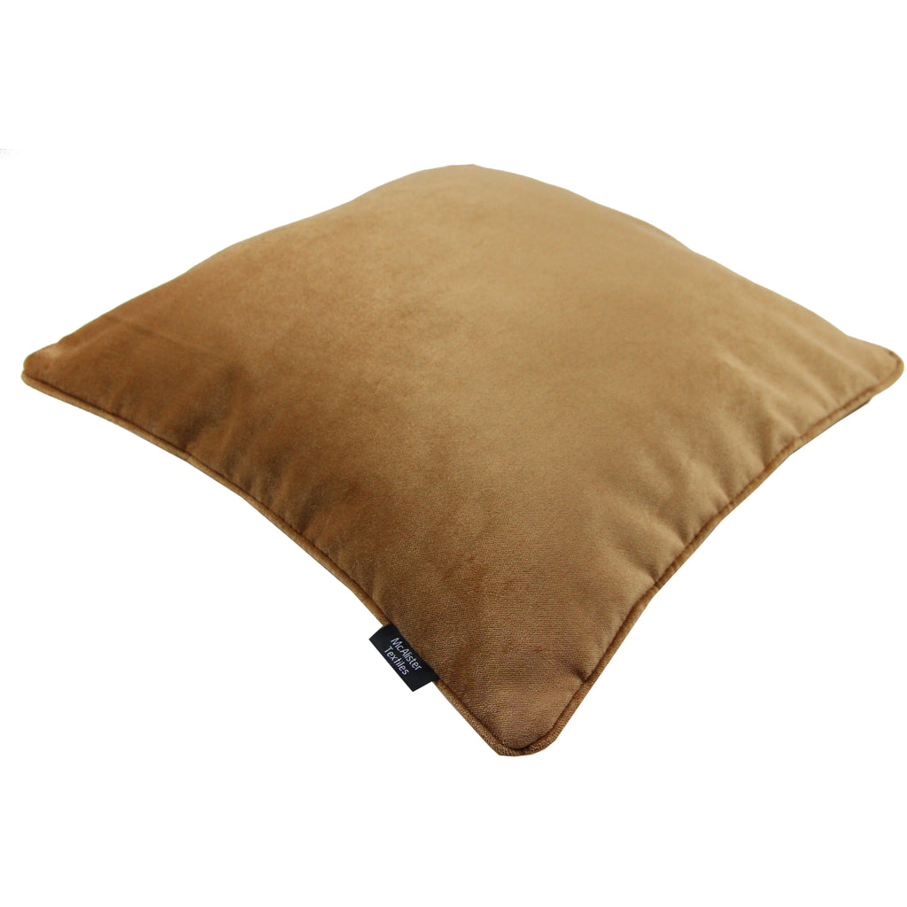McAlister Textiles Matt Caramel Gold Velvet Cushion Cushions and Covers 