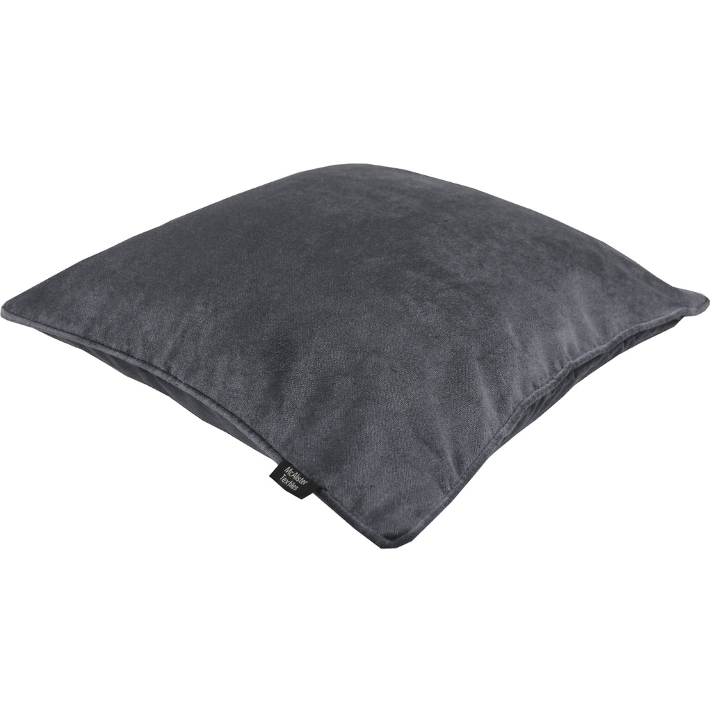 McAlister Textiles Matt Charcoal Grey Velvet Cushion Cushions and Covers 