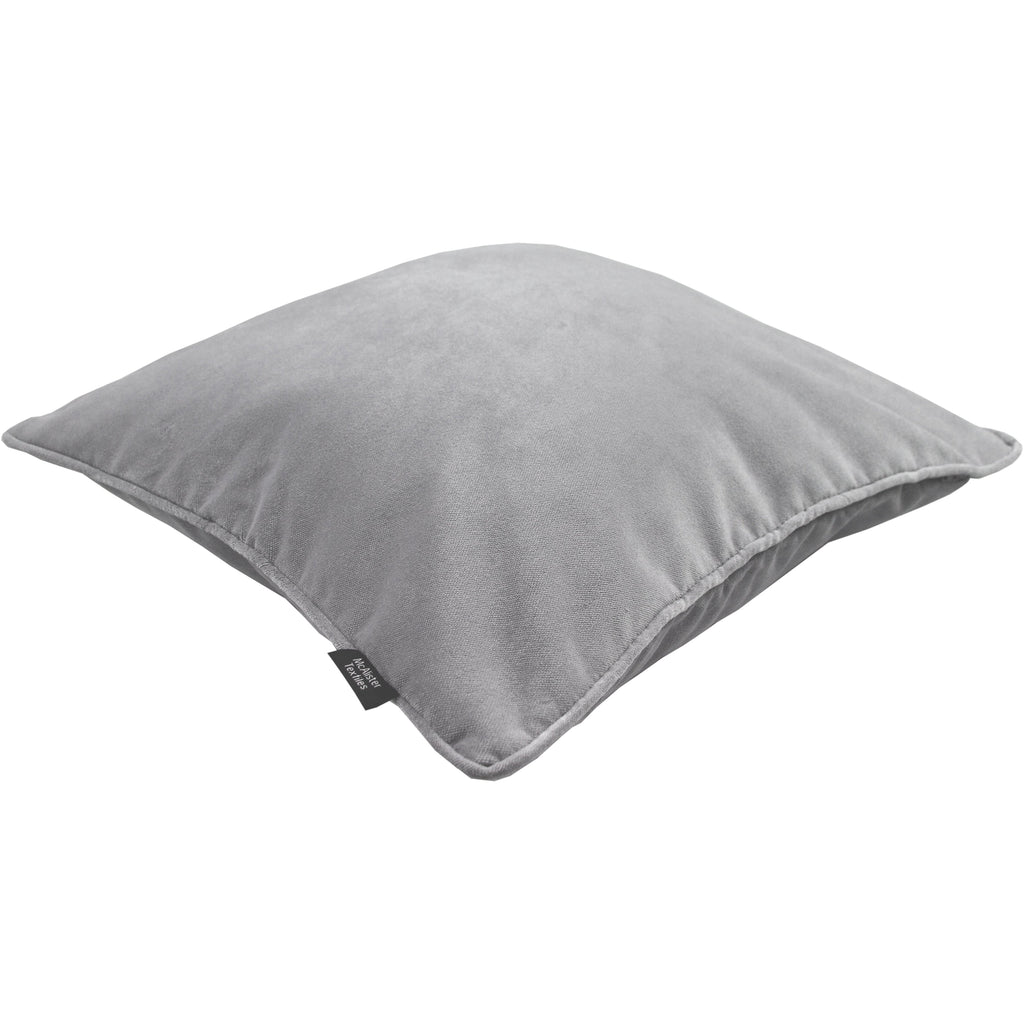McAlister Textiles Matt Dove Grey Velvet Cushion Cushions and Covers 