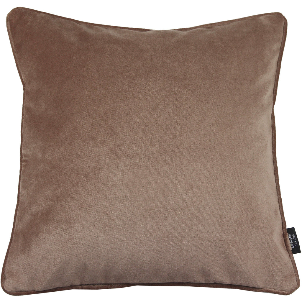 McAlister Textiles Matt Mocha Brown Velvet Cushion Cushions and Covers Cover Only 43cm x 43cm 