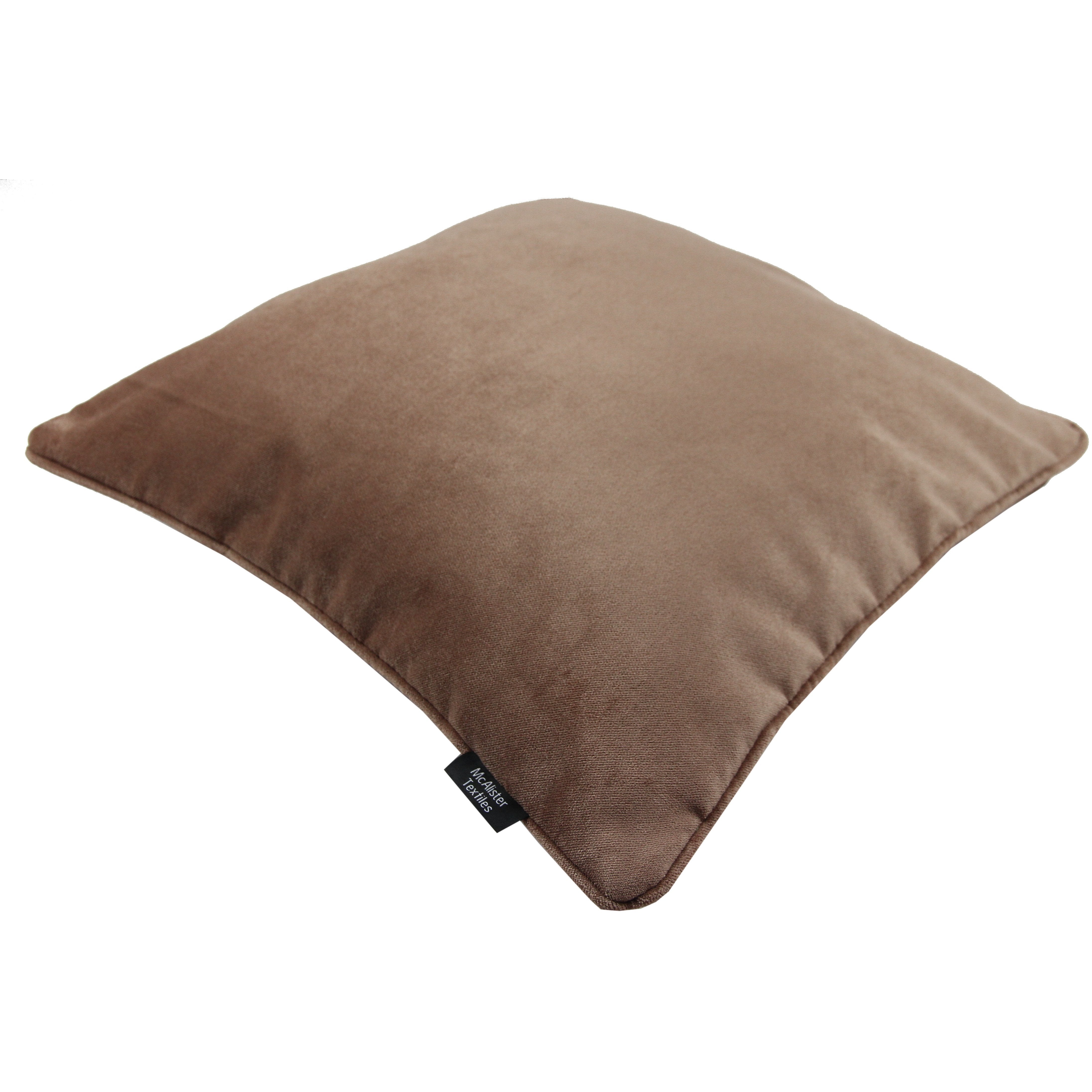 McAlister Textiles Matt Mocha Brown Velvet Cushion Cushions and Covers 