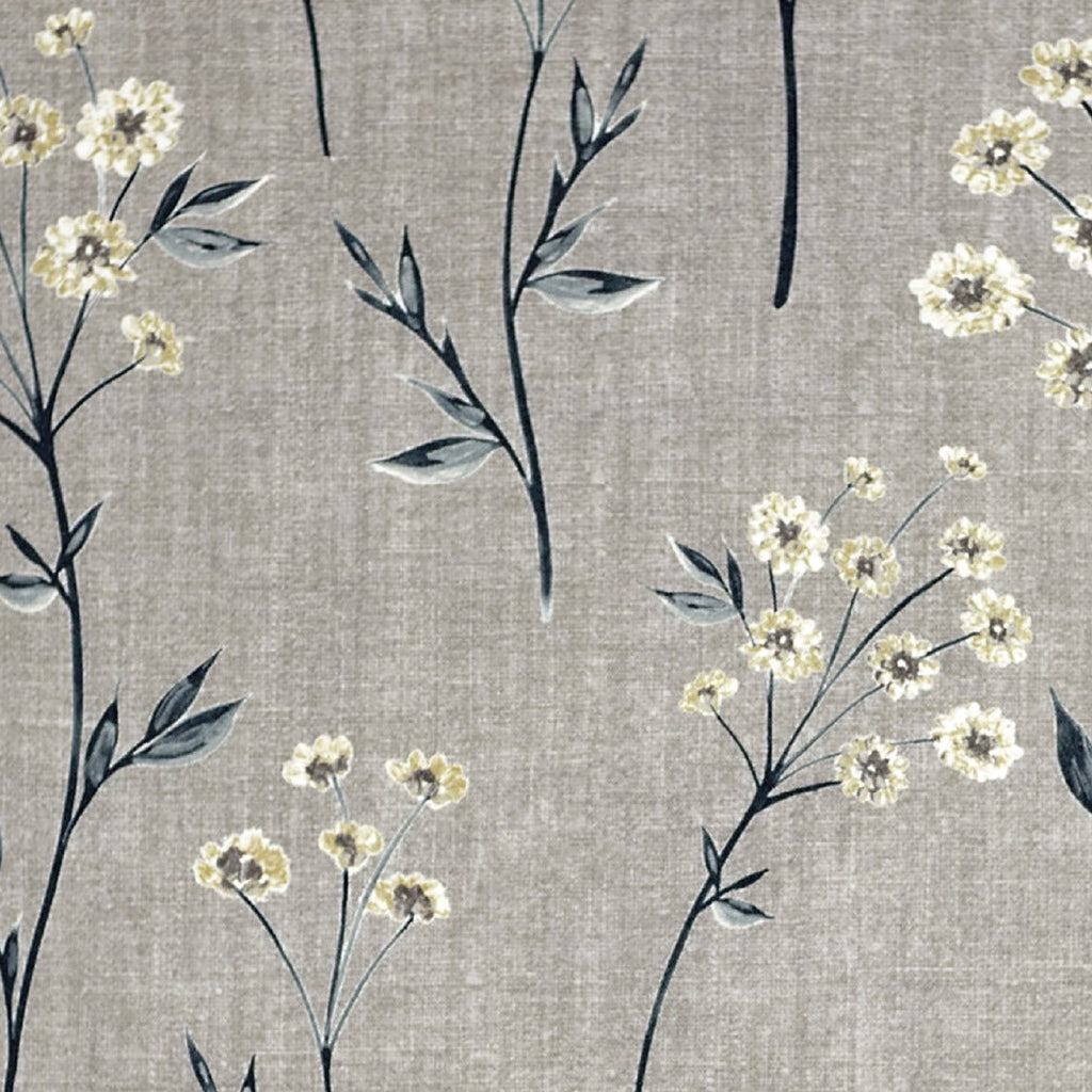 McAlister Textiles Meadow Soft Grey Floral Cotton Print Roman Blinds Roman Blinds 