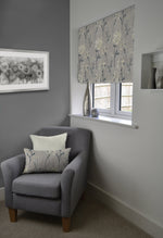 Load image into Gallery viewer, McAlister Textiles Meadow Soft Grey Floral Cotton Print Roman Blinds Roman Blinds 
