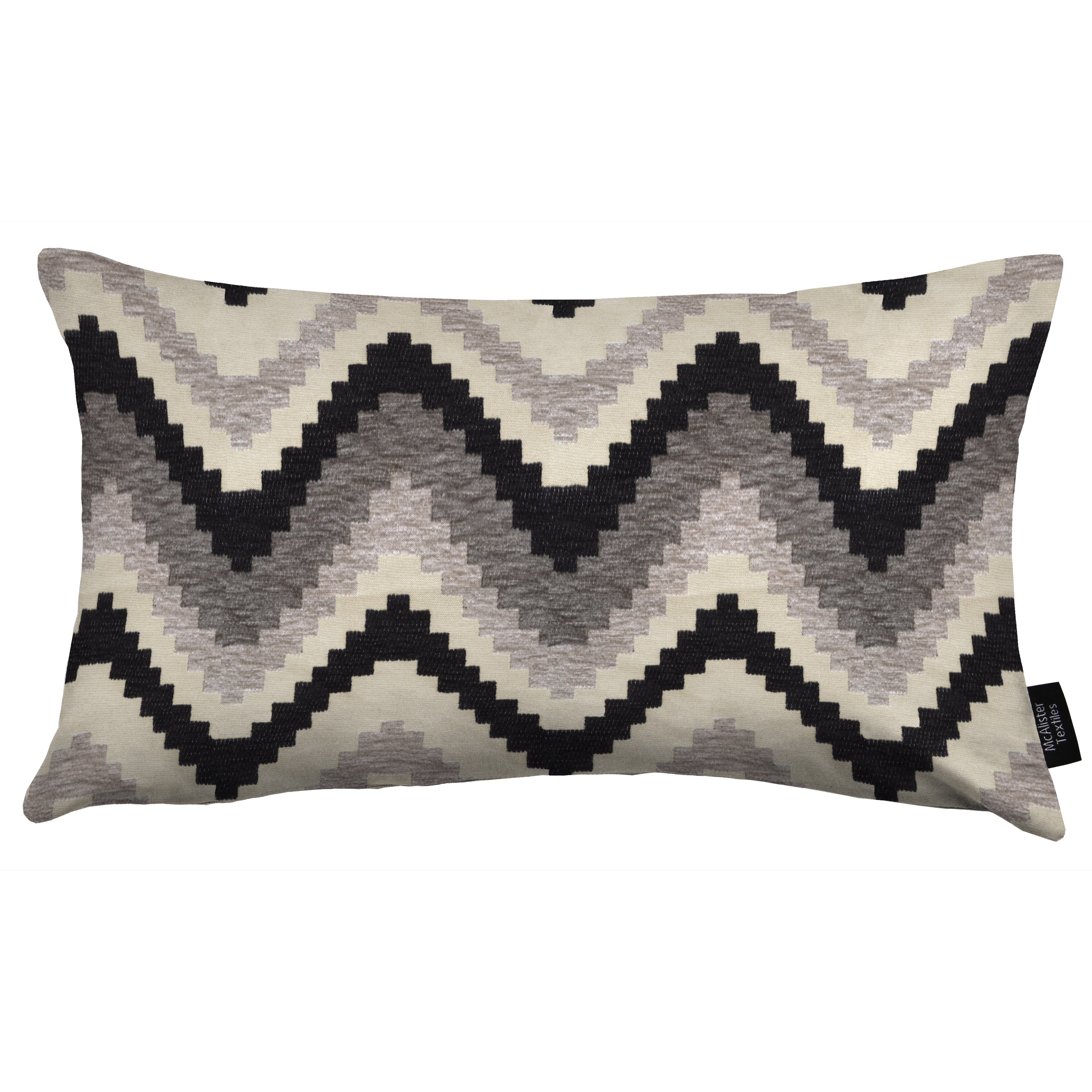 McAlister Textiles Zigzag Striped Black Grey Pillow a McAlister Textiles Mcalister Trade