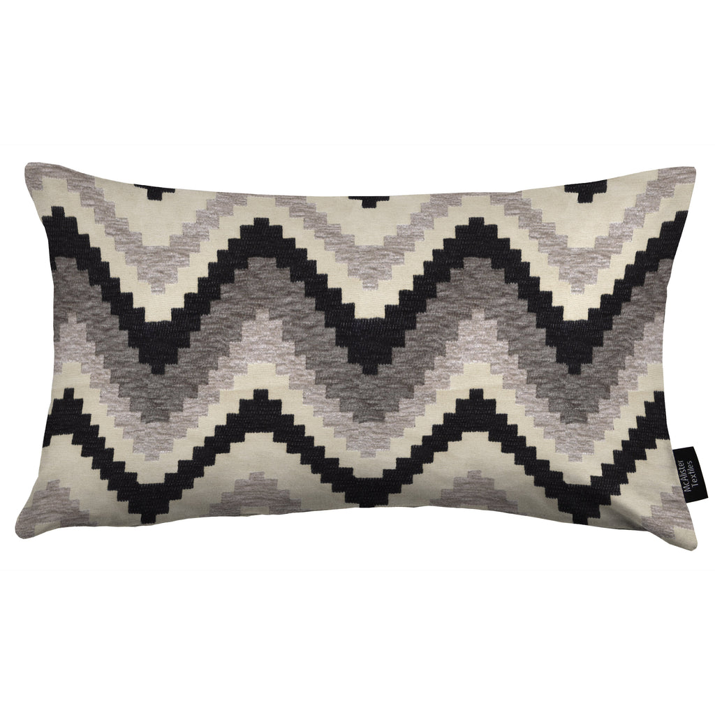 McAlister Textiles Zigzag Striped Black Grey Pillow a McAlister Textiles Mcalister Trade
