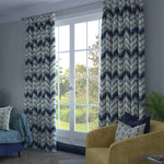 Load image into Gallery viewer, Navajo Navy Blue Striped Curtains

