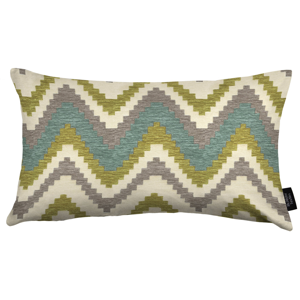 McAlister Textiles Navajo Blue + Lime Green Striped Pillow Pillow Cover Only 50cm x 30cm 