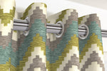 Load image into Gallery viewer, Navajo Blue + Lime Green Striped Curtains
