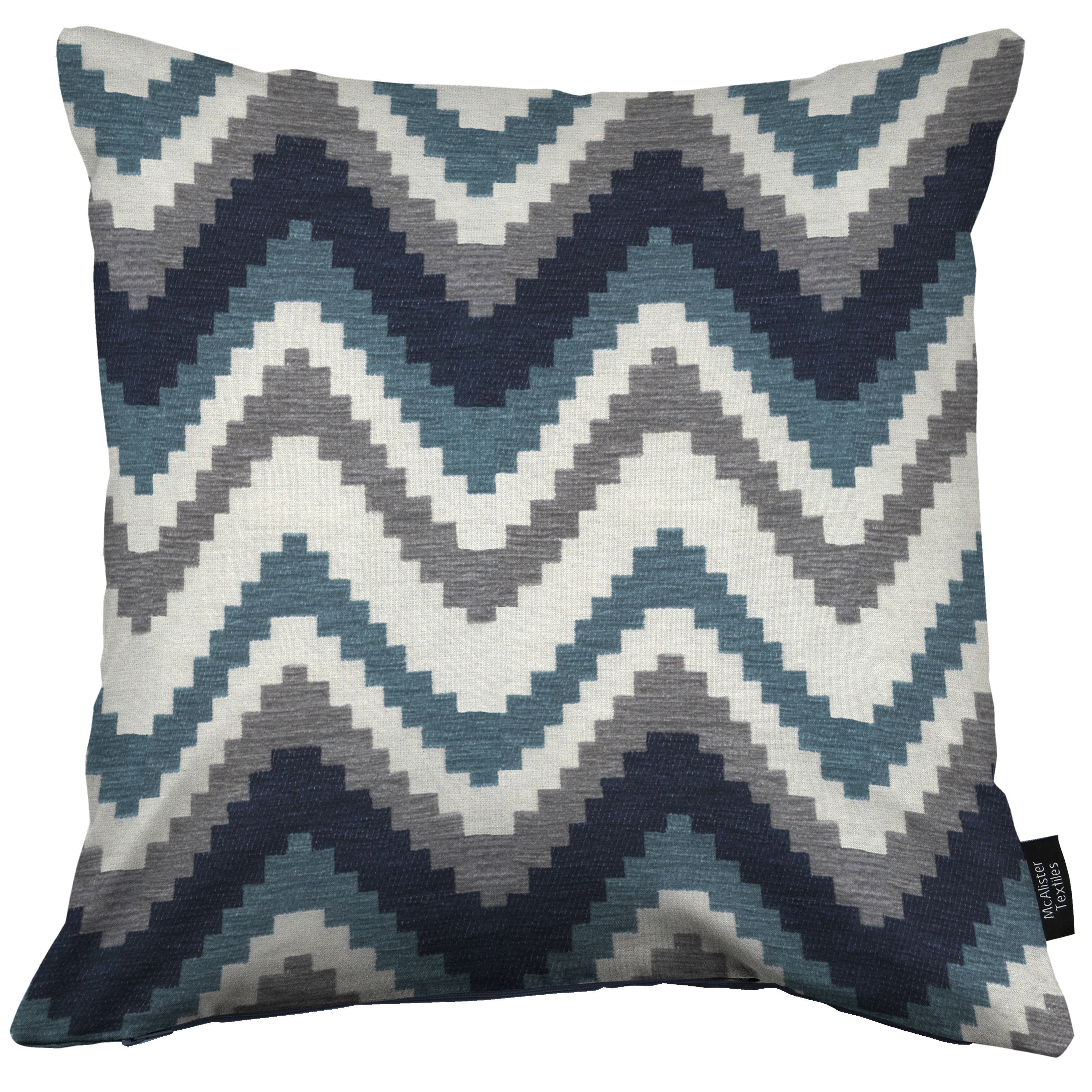 McAlister Textiles Navajo Navy Blue Striped Cushion Cushions and Covers Cover Only 43cm x 43cm 