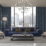 Load image into Gallery viewer, Niko Navy Geometric FR Curtains
