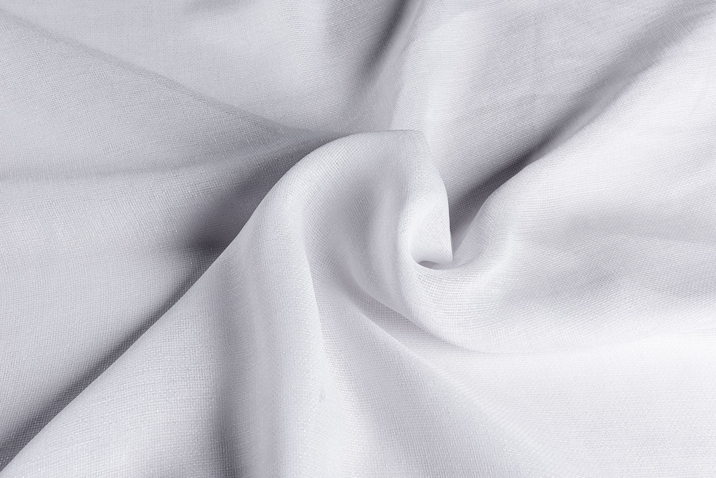 Infinity White Wide Width Voile Curtain Fabric