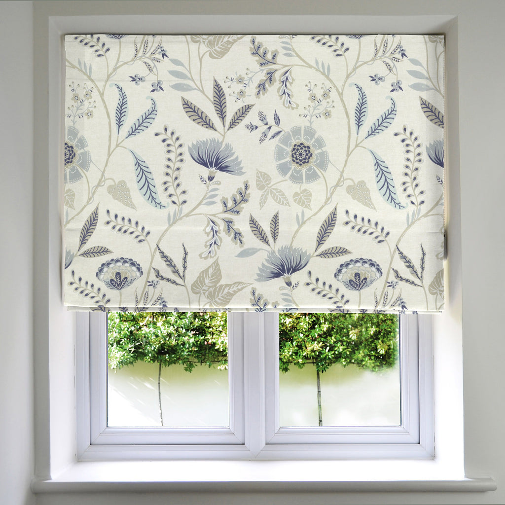 McAlister Textiles Florence Powder Blue Roman Blind Roman Blinds Standard Lining 130cm x 200cm 