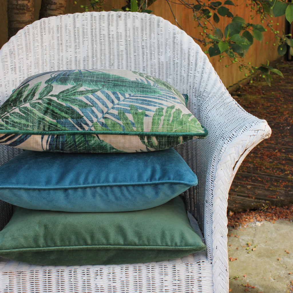 McAlister Textiles Matt Moss Green Velvet Cushion Cushions and Covers 