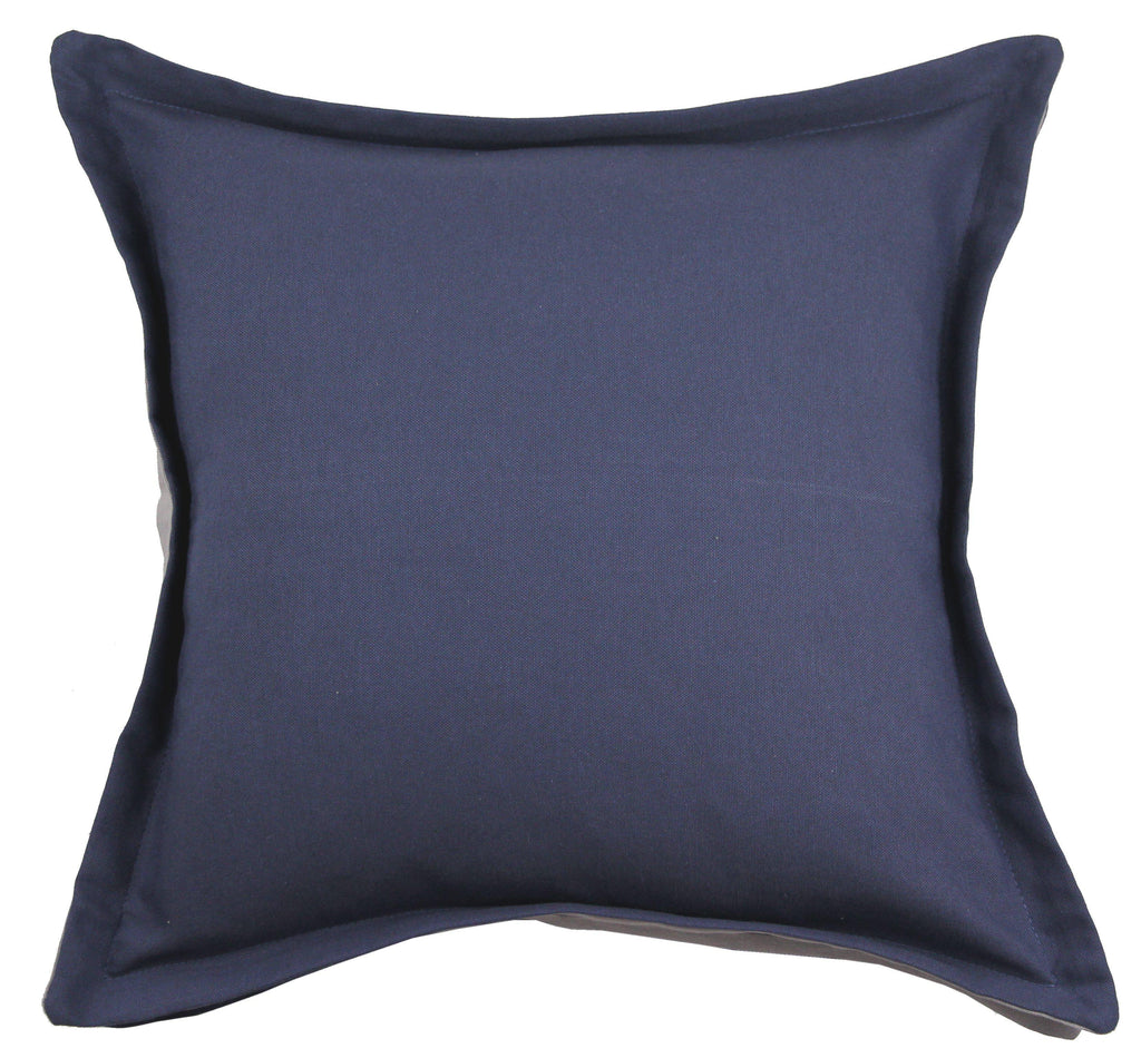 McAlister Textiles Panama Accent Navy Blue + Grey Cushion Cushions and Covers Cover Only 43cm x 43cm 