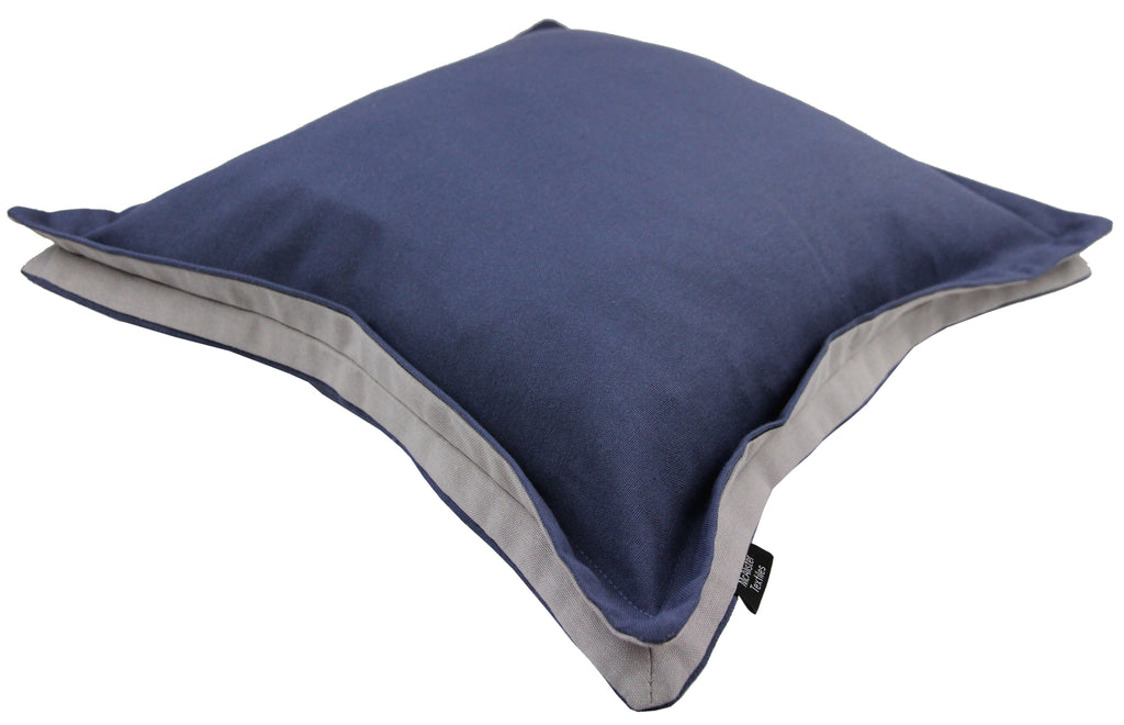 McAlister Textiles Panama Accent Navy Blue + Grey Cushion Cushions and Covers 