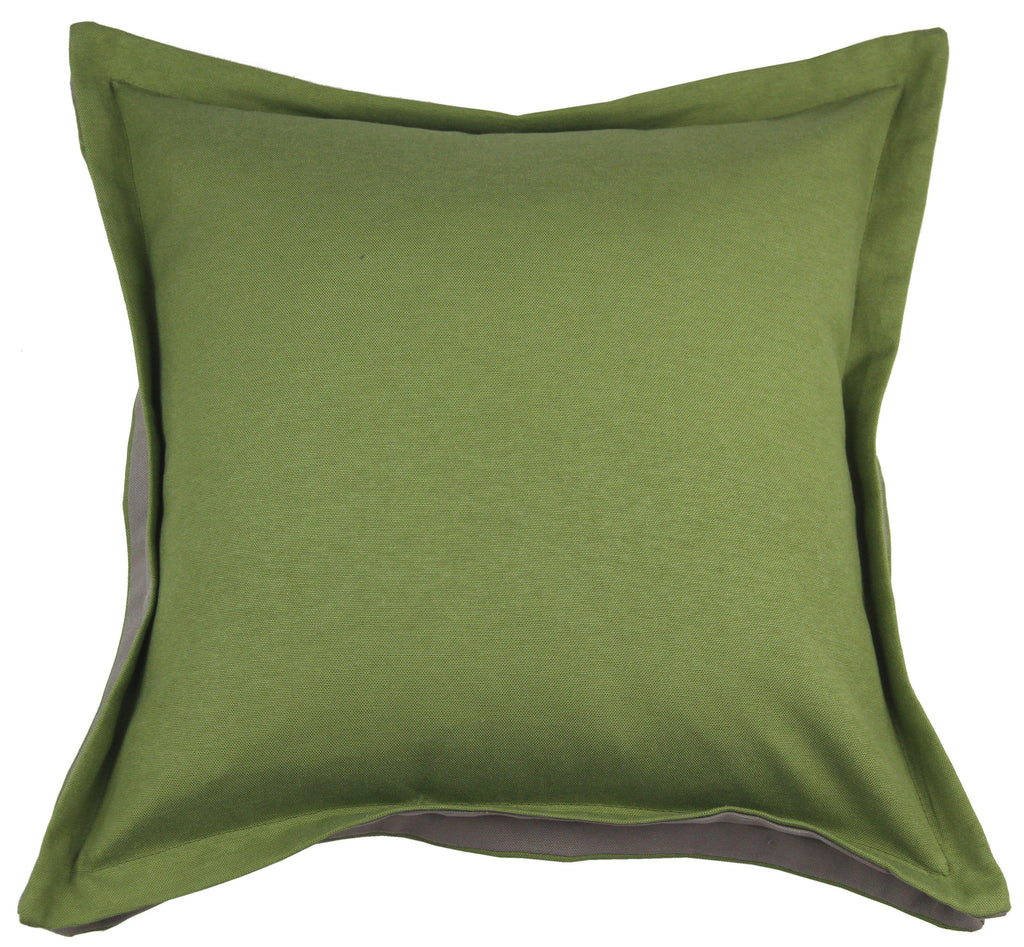 McAlister Textiles Panama Accent Fern Green + Grey Cushion Cushions and Covers Cover Only 43cm x 43cm 