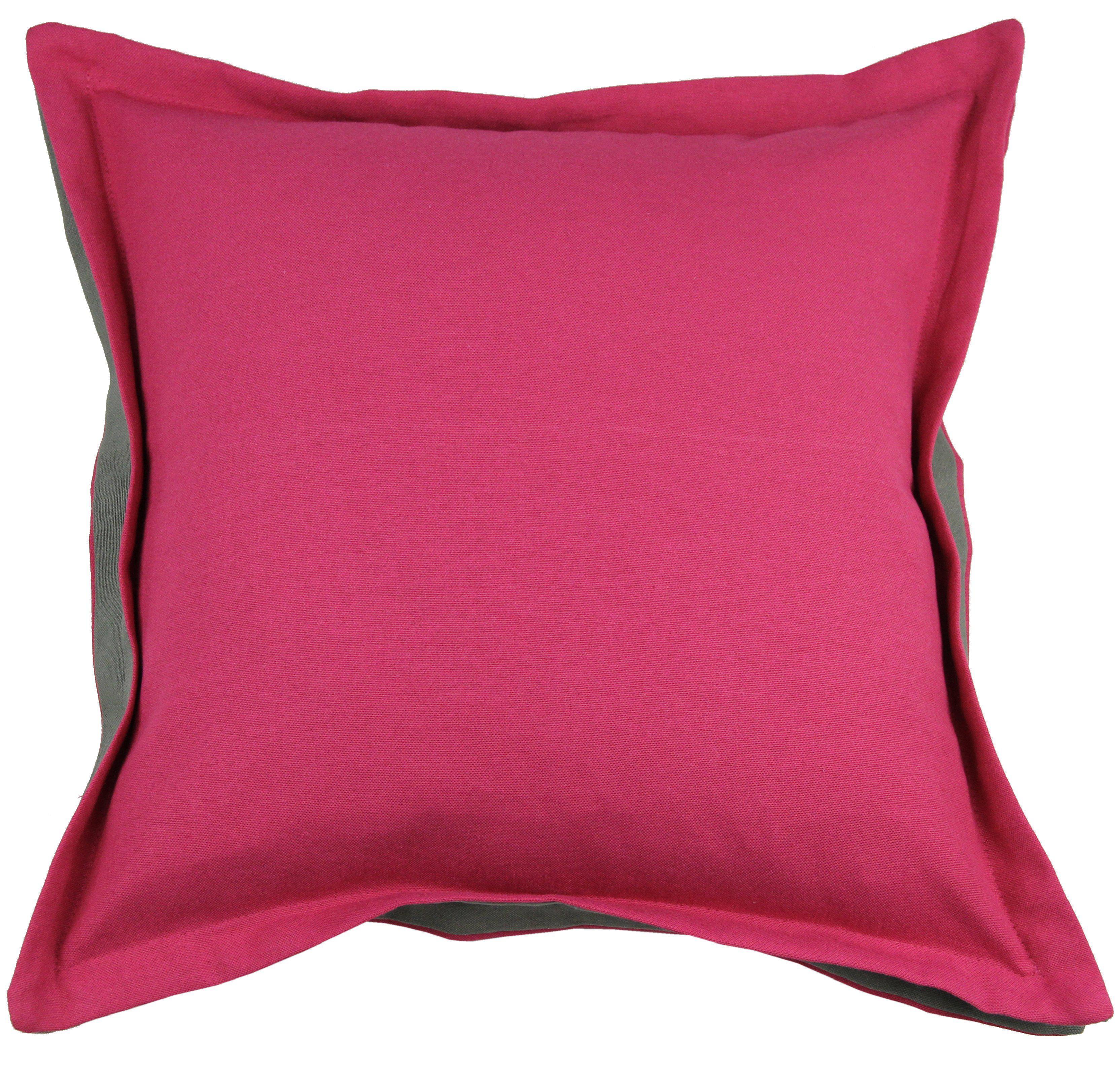 McAlister Textiles Panama Accent Fuchsia Pink + Grey Cushion Cushions and Covers Cover Only 43cm x 43cm