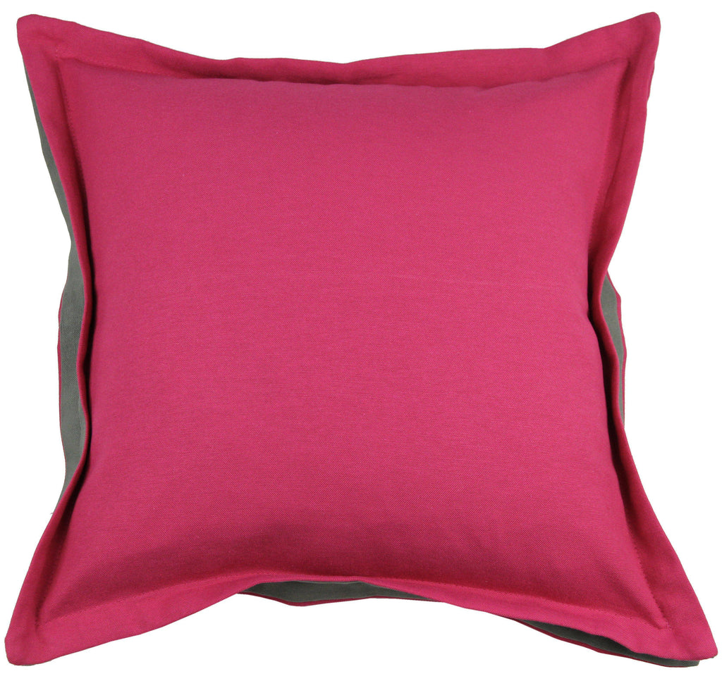McAlister Textiles Panama Accent Fuchsia Pink + Grey Cushion Cushions and Covers Cover Only 43cm x 43cm 