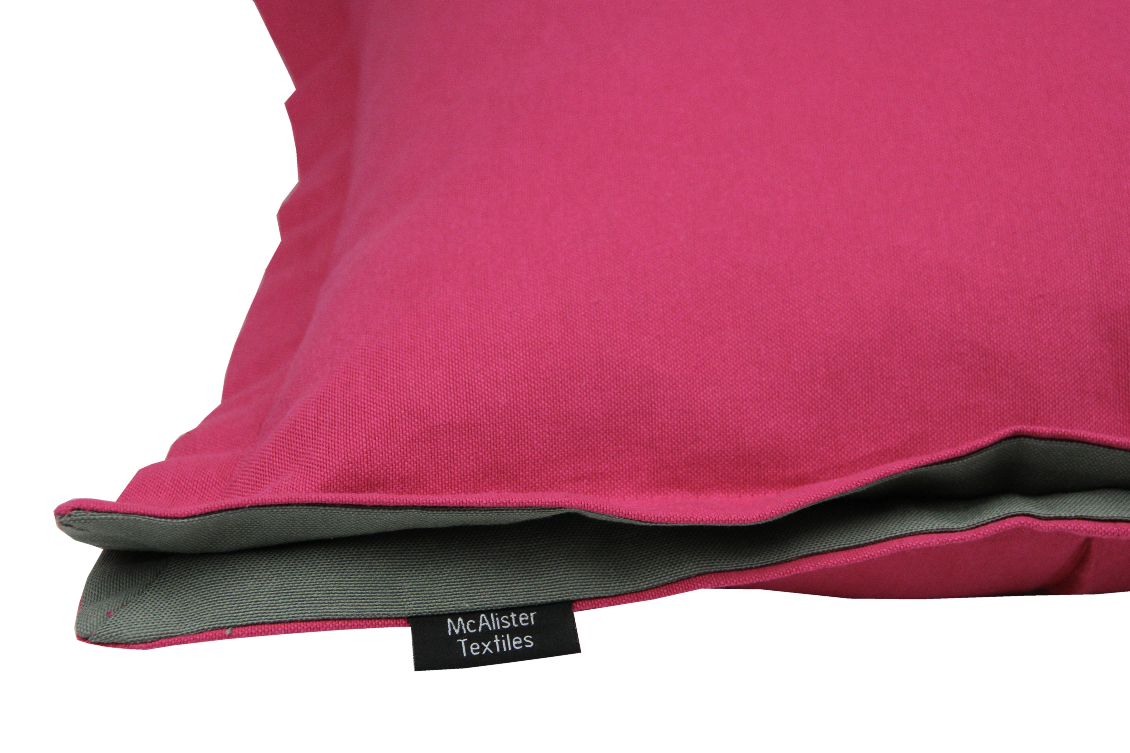 McAlister Textiles Panama Accent Fuchsia Pink + Grey Cushion Cushions and Covers 