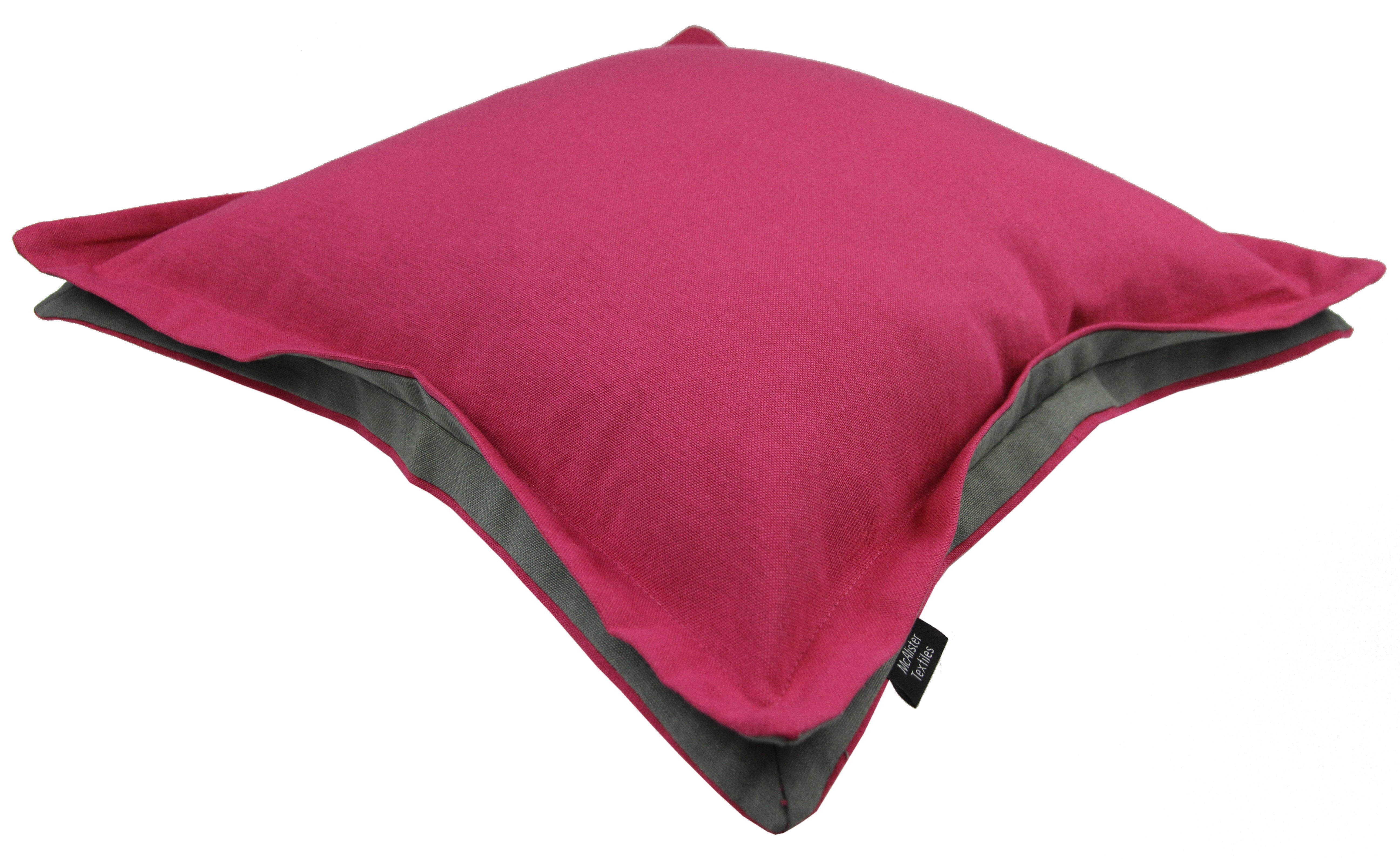 McAlister Textiles Panama Accent Fuchsia Pink + Grey Cushion Cushions and Covers 
