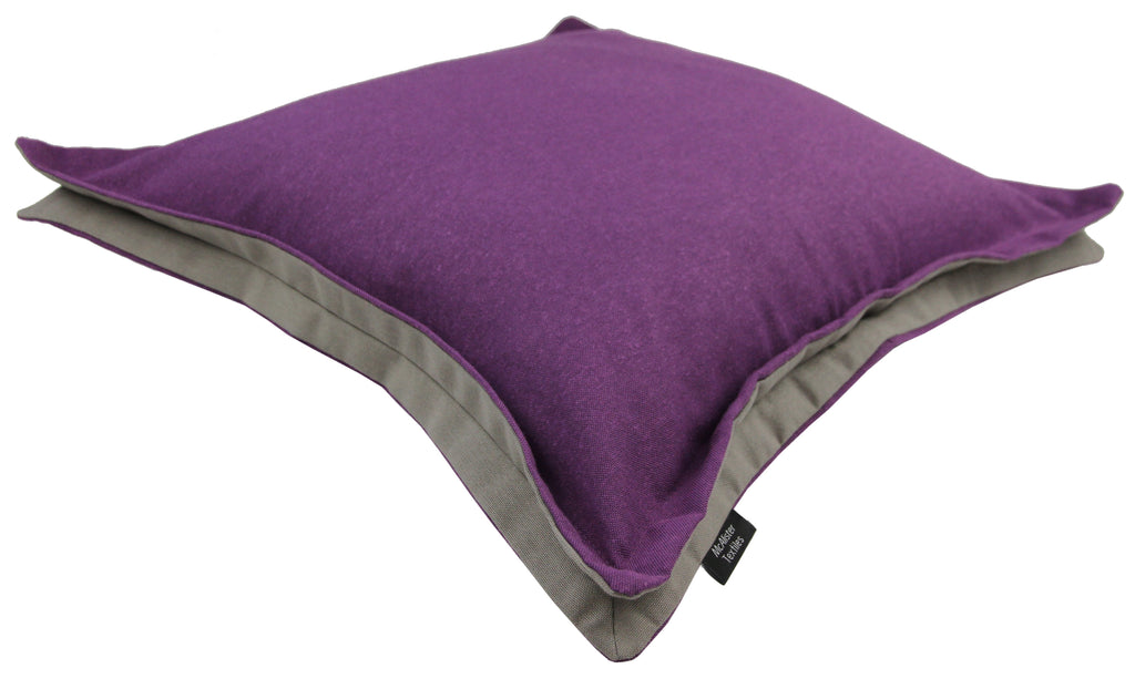 McAlister Textiles Panama Accent Purple + Grey Cushion Cushions and Covers 