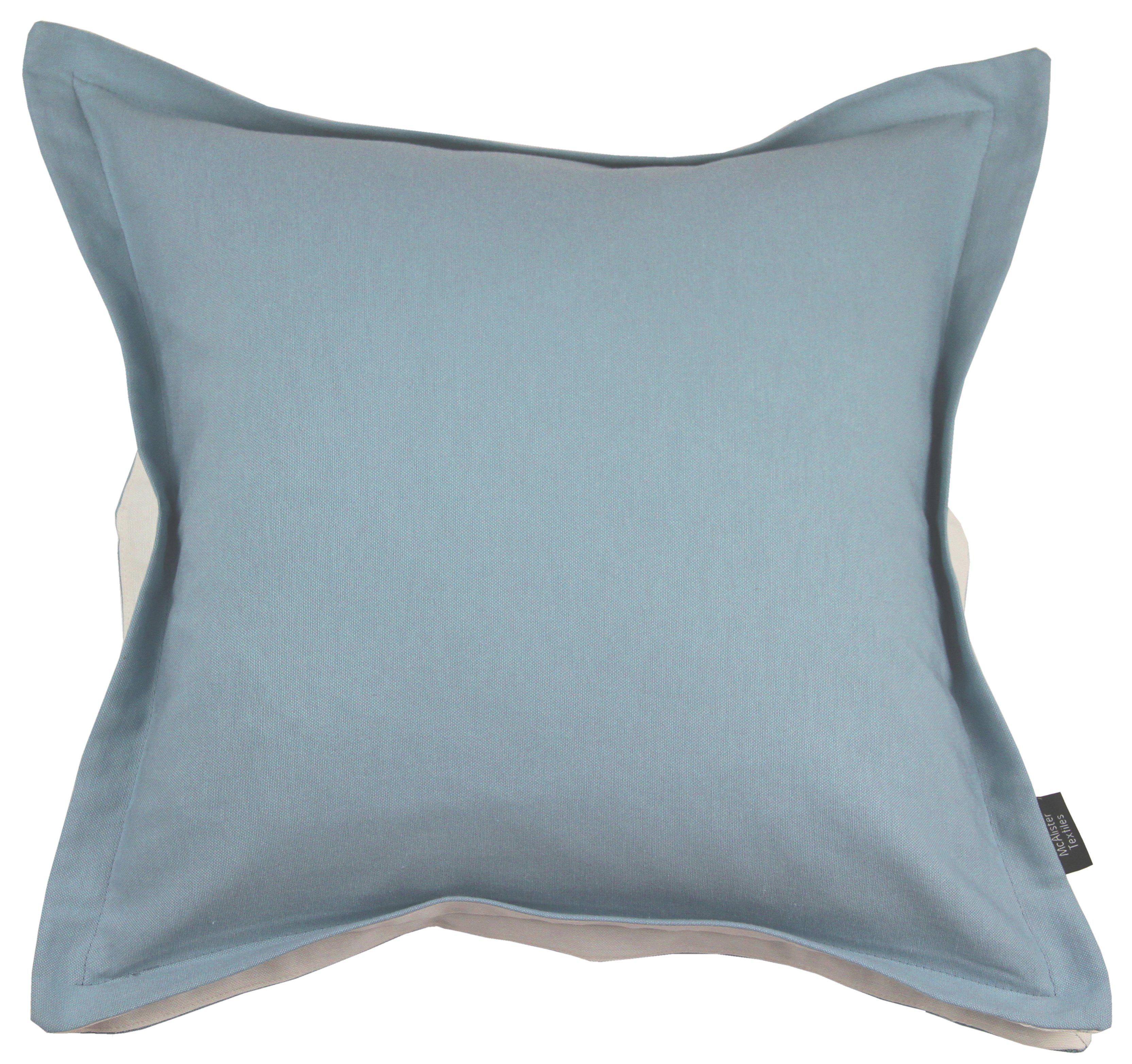 McAlister Textiles Panama Accent Blue + Natural Cream Cushion Cushions and Covers Cover Only 43cm x 43cm 