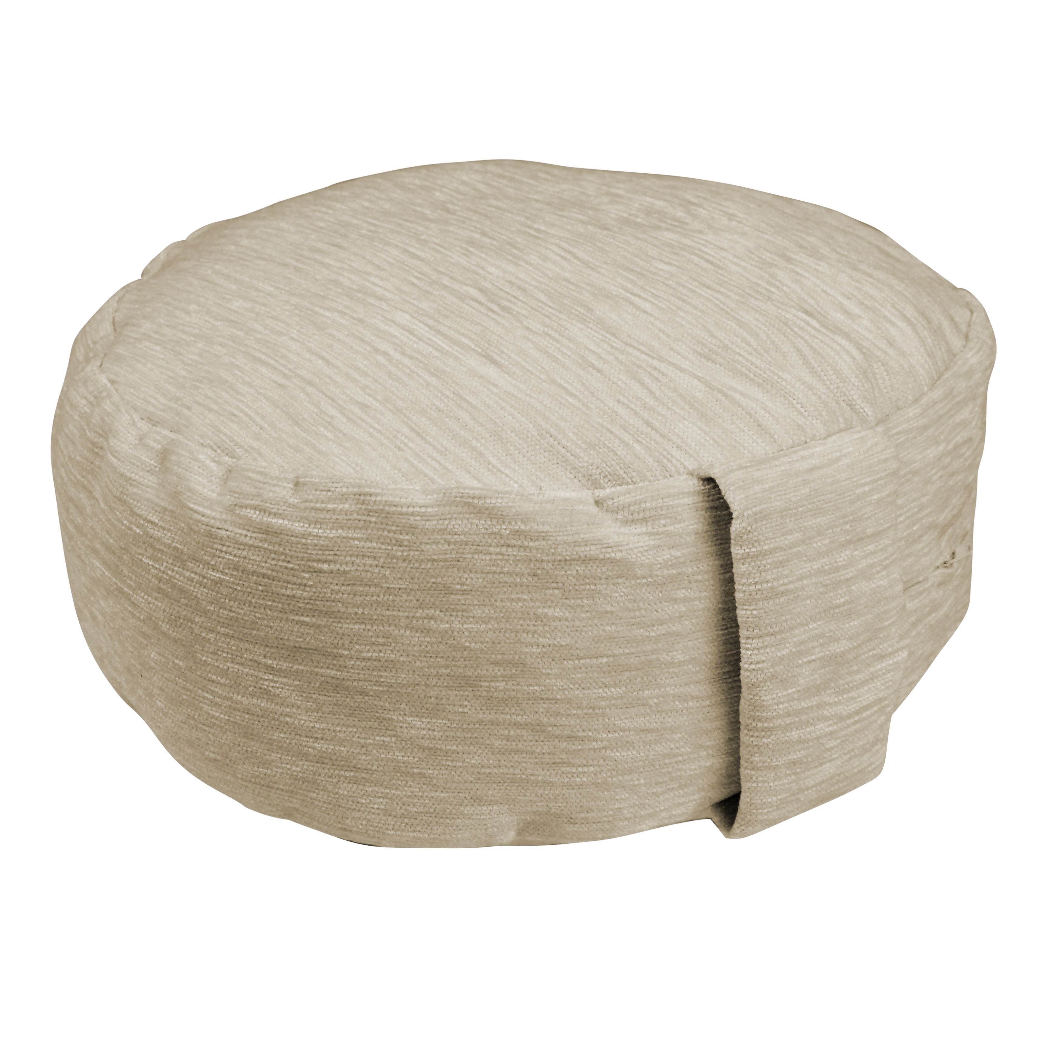 Plain Chenille Cream Circular Yoga Cushion