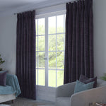 Load image into Gallery viewer, Plain Chenille Purple Curtains
