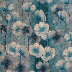 Load image into Gallery viewer, Poppy Blue Printed Velvet Fabric
