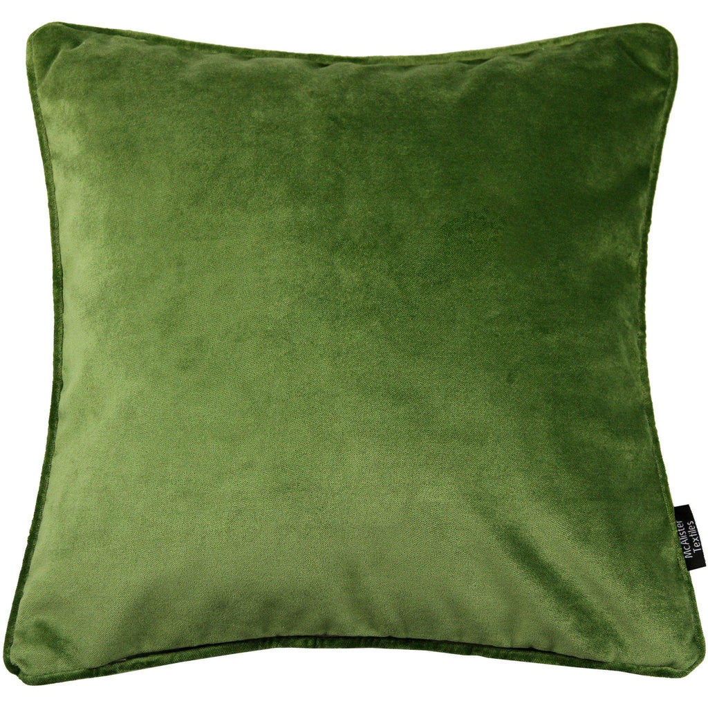 McAlister Textiles Matt Fern Green Velvet Cushion Cushions and Covers Cover Only 43cm x 43cm 