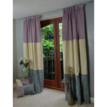 Load image into Gallery viewer, McAlister Textiles Patchwork Velvet Purple, Gold + Grey Curtains Tailored Curtains 116cm(w) x 182cm(d) (46&quot; x 72&quot;) 
