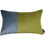 Load image into Gallery viewer, McAlister Textiles 2 Colour Patchwork Velvet Blue + Green Pillow Pillow Cover Only 50cm x 30cm 
