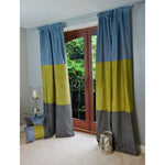 Load image into Gallery viewer, McAlister Textiles Patchwork Velvet Blue, Green + Grey Curtains Tailored Curtains 116cm(w) x 182cm(d) (46&quot; x 72&quot;) 
