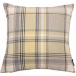 Load image into Gallery viewer, McAlister Textiles Heritage Yellow + Grey Tartan Cushion Cushions and Covers Cover Only 43cm x 43cm 
