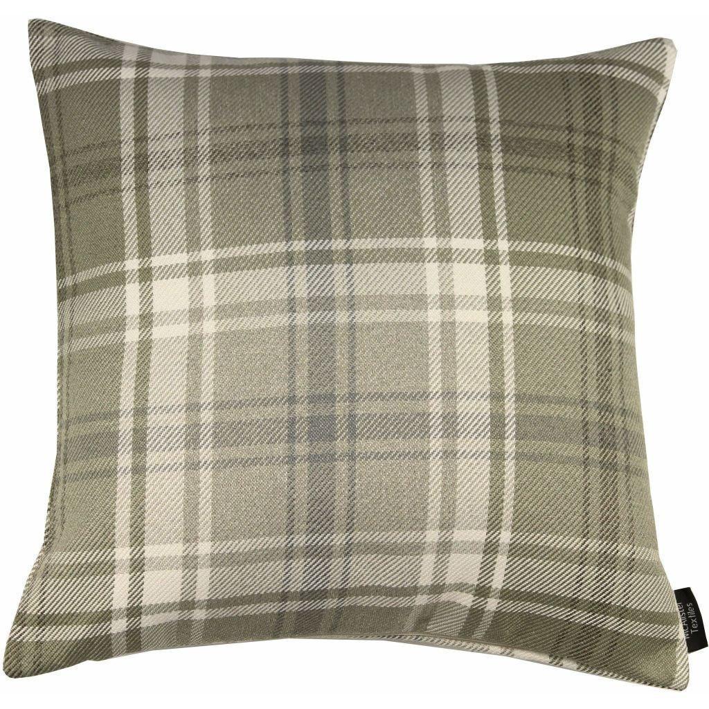 McAlister Textiles Angus Beige Cream Tartan Cushion Cushions and Covers Cover Only 43cm x 43cm 