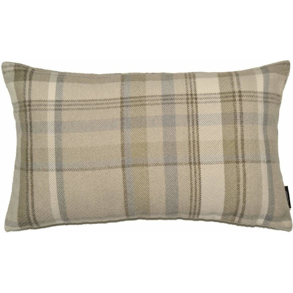 McAlister Textiles Heritage Beige Cream Tartan Pillow Pillow Cover Only 50cm x 30cm 