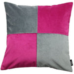 Load image into Gallery viewer, McAlister Textiles Square Patchwork Velvet Pink + Grey Cushion Cushions and Covers Cover Only 43cm x 43cm 
