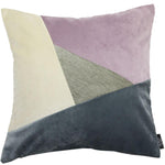 Load image into Gallery viewer, McAlister Textiles Triangle Patchwork Velvet Purple, Gold + Grey Cushion Cushions and Covers Cover Only 43cm x 43cm 

