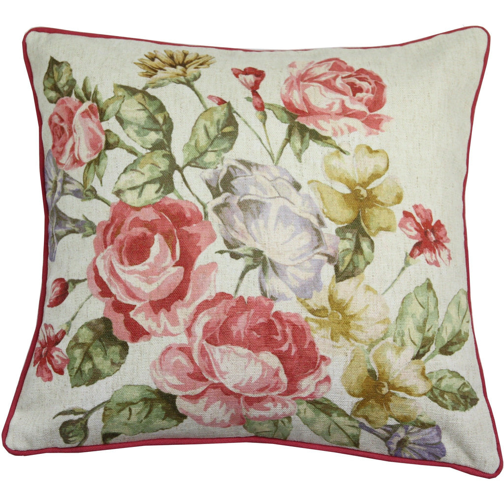 McAlister Textiles Novelty Vintage Floral Velvet Cushion Cushions and Covers Polyester Filler 