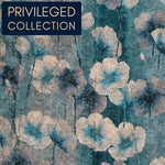 Load image into Gallery viewer, Poppy Blue Printed Velvet Fabric
