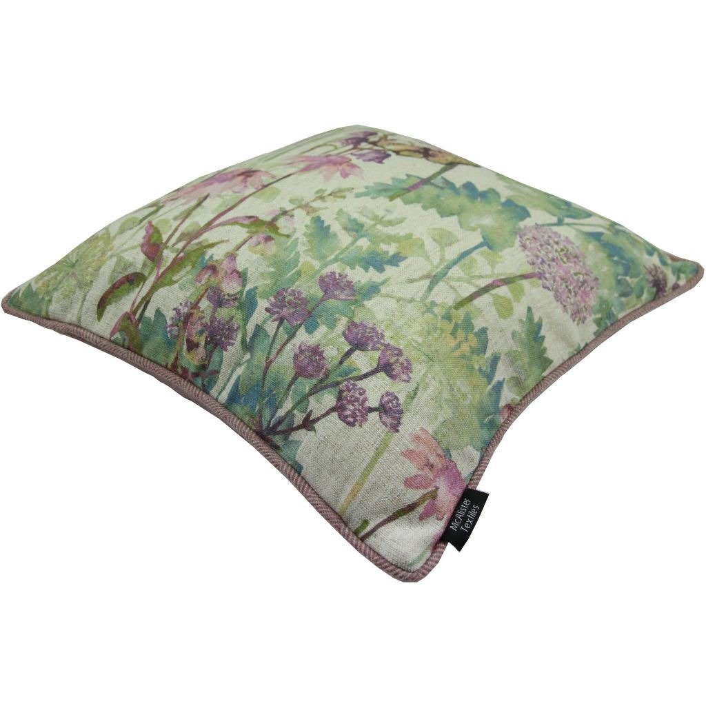 McAlister Textiles Wildflower Pastel Purple Linen Cushion Cushions and Covers 