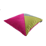 Load image into Gallery viewer, McAlister Textiles Diagonal Patchwork Velvet Pink, Green + Grey Cushion Cushions and Covers 
