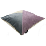 Load image into Gallery viewer, McAlister Textiles Diagonal Patchwork Velvet Purple, Gold + Grey Cushion Cushions and Covers 
