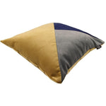 Load image into Gallery viewer, McAlister Textiles Diagonal Patchwork Velvet Navy, Yellow + Grey Cushion Cushions and Covers 
