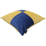 Load image into Gallery viewer, McAlister Textiles Square Patchwork Velvet Navy + Yellow Cushion Cushions and Covers 
